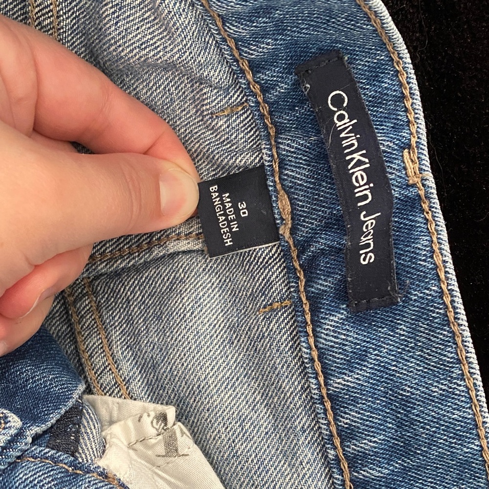 Calvin Klein Jeans Light Blue Flare with Distressed Hem - Picture 3 of 5